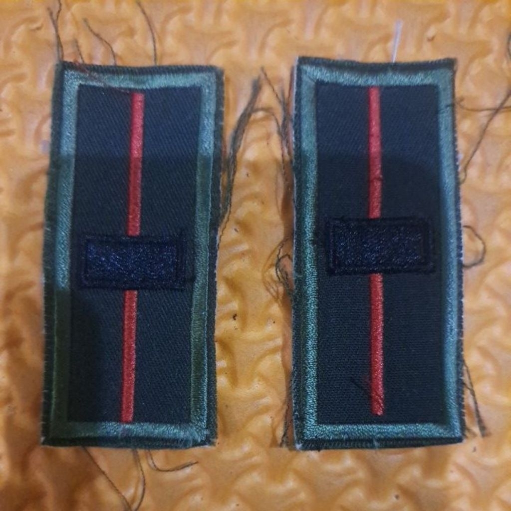 Bordir atribut PDL TNI pangkat LETDA list merah tanpa perkeras