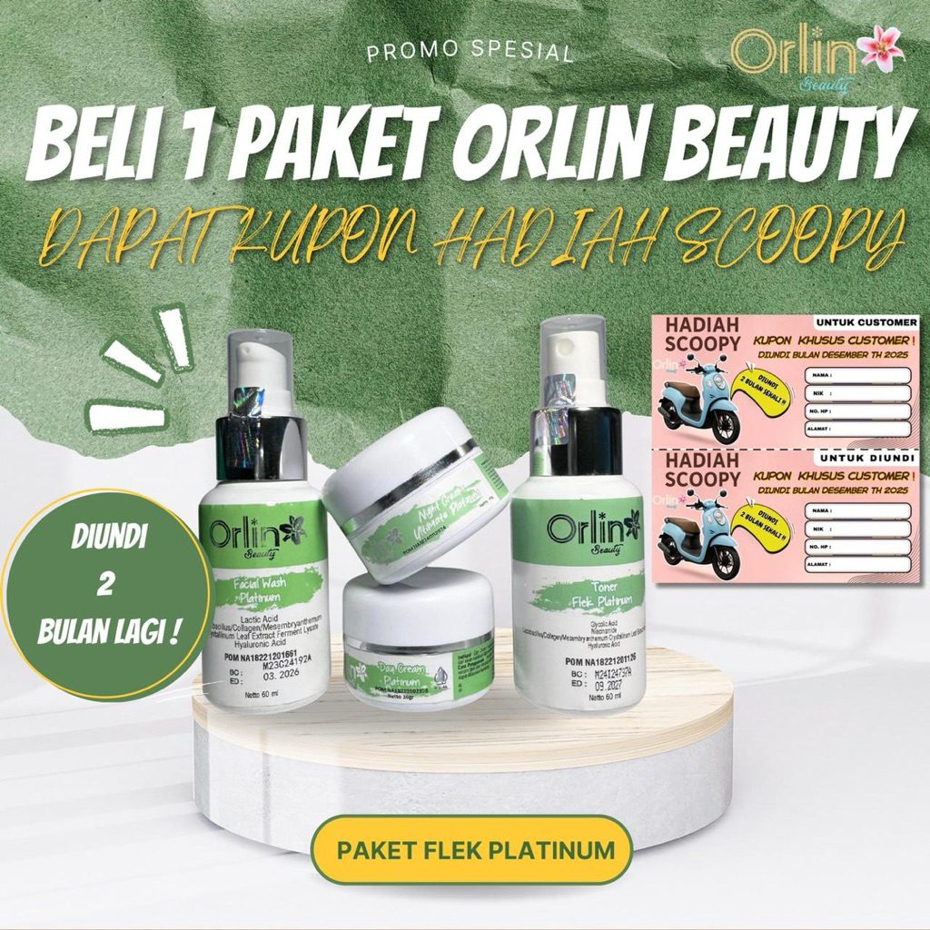 (GRATIS BANYAK BONUS) PAKET FLEK ORLIN BEAUTY Whitening / ORLIN BEAUTY SKINCARE/ ORLIN BEAUTY / ORLI