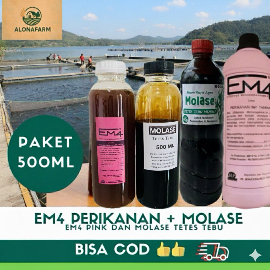Em4 Perikanan 500ml + Molase Tetes Tebu 500ml. Em4 pink + Molase