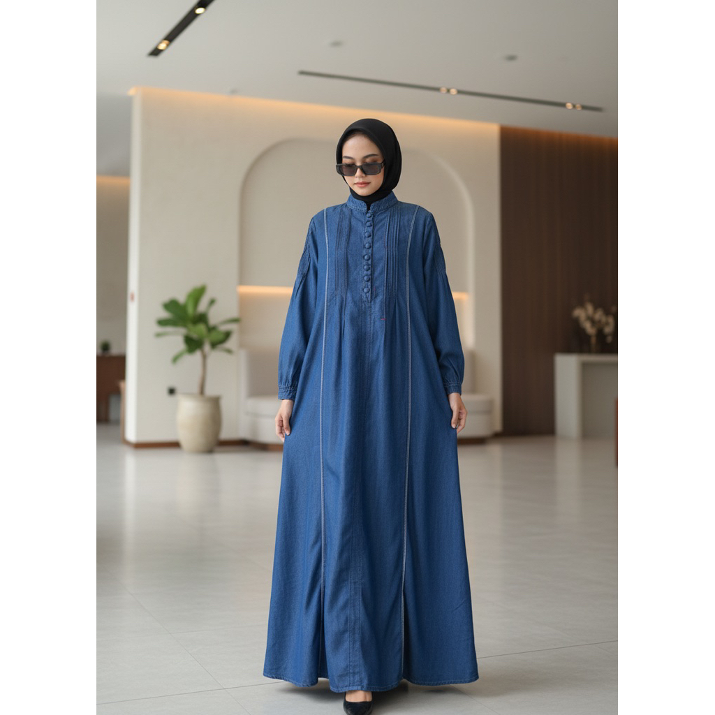 DIDEN GO Gamis Soft Jeans Jelita Dress Denim Collection