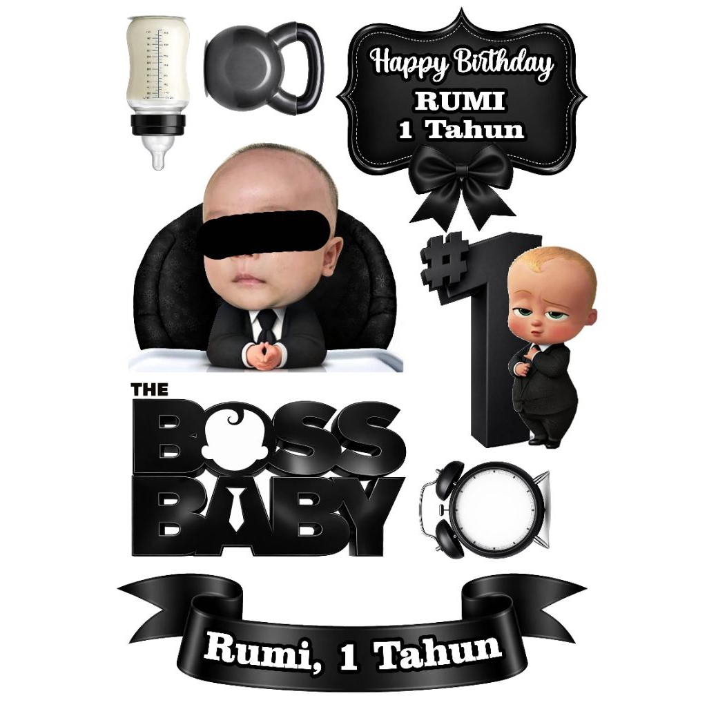 Topper Cake Boss Baby / hiasan kue