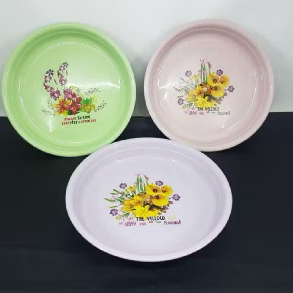 Nampan bulat great 30 cm / nampan plastik motif warna