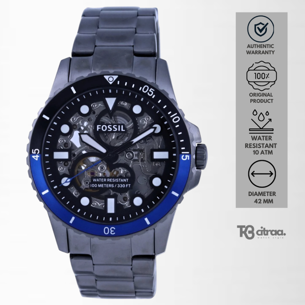 Jam Tangan Pria Fossil FB-01 Automatic Sporty Stainless Steel Mewah Original ME3201