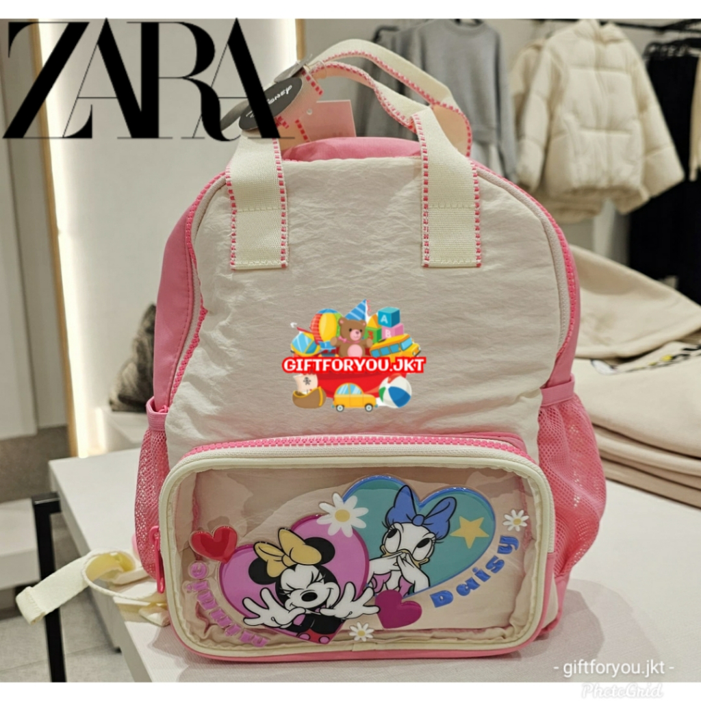 Zara Kid Tas Ransel Anak Perempuan Minnie Mouse Daisy Duck Disney Figure Cartoon Kartun Film Movie P