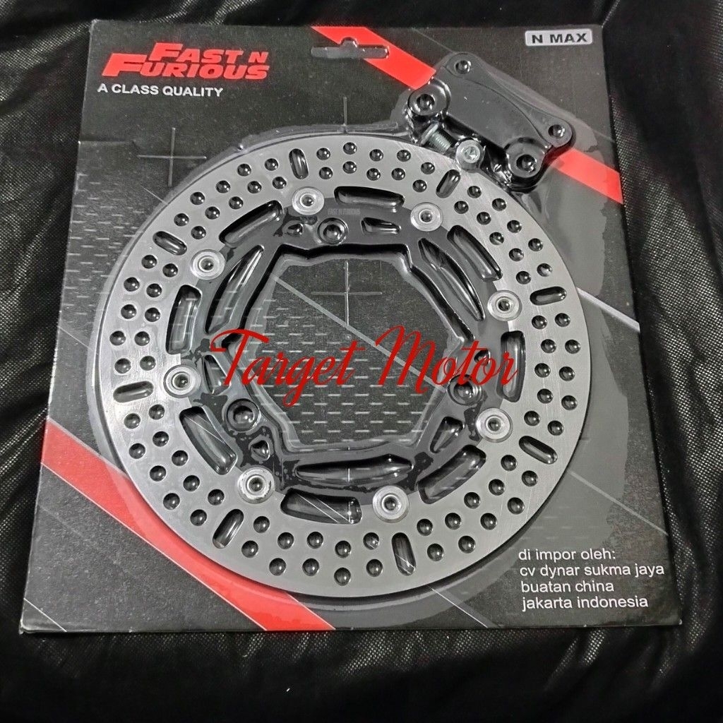 Piringan Cakram Fast n Furious NMAX 260Mm Silver Disc Brake Lubang 3 Plus Breket & Baut