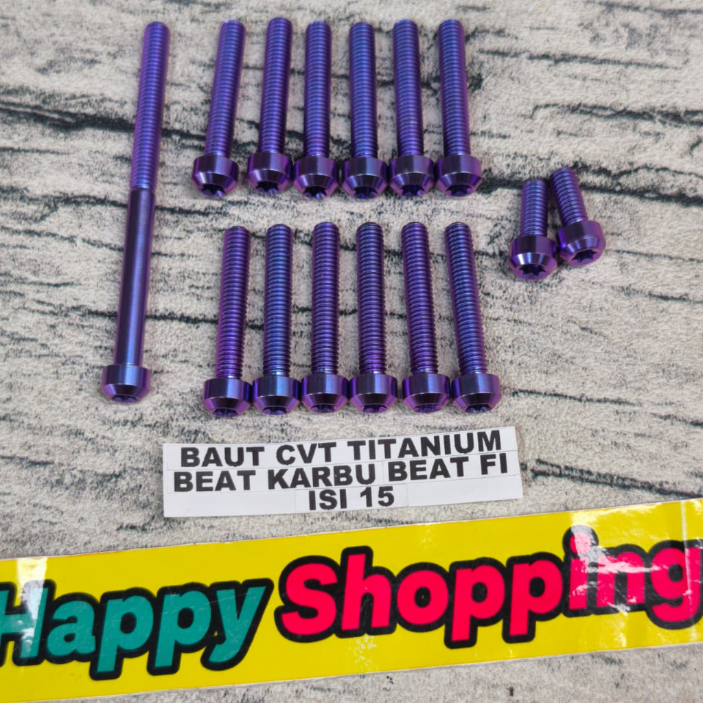 Baut cvt titanium beat karbu / baut titanium cvt beat f1 / baut cvt titanium vario lama 110cc Isi 15