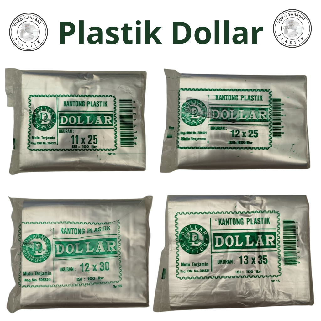 Plastik Dollar Bening 11x25 12x25 12x30 13x35