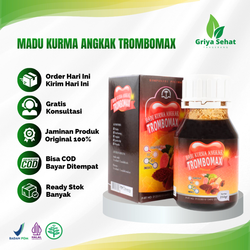 TROMBOMAX Madu Kurma Angkak Obat DBD & Tipes Bantu Menaikkan Trombosit