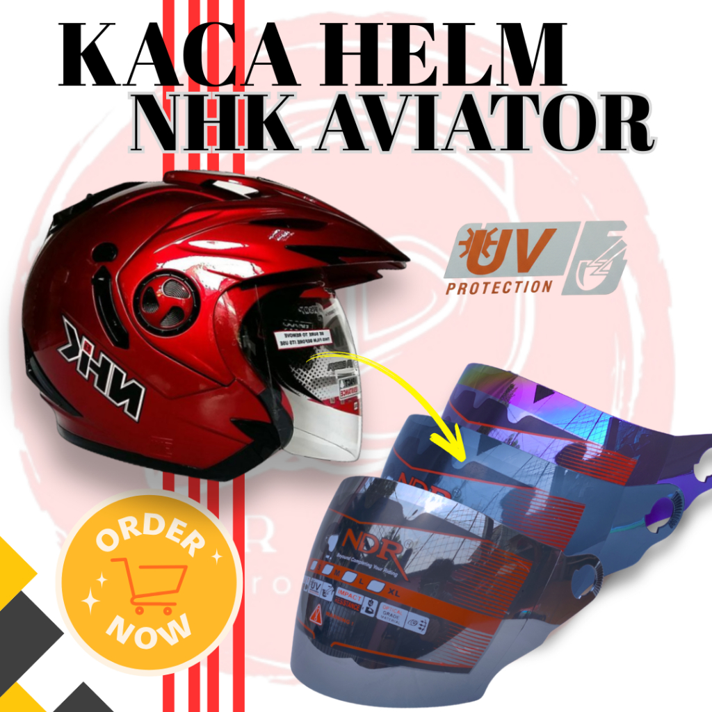 kaca Visor helm helmet NHK AVIATOR NDR ClearView – Kaca Helm NDR Anti-Silau dan Jernih Vog