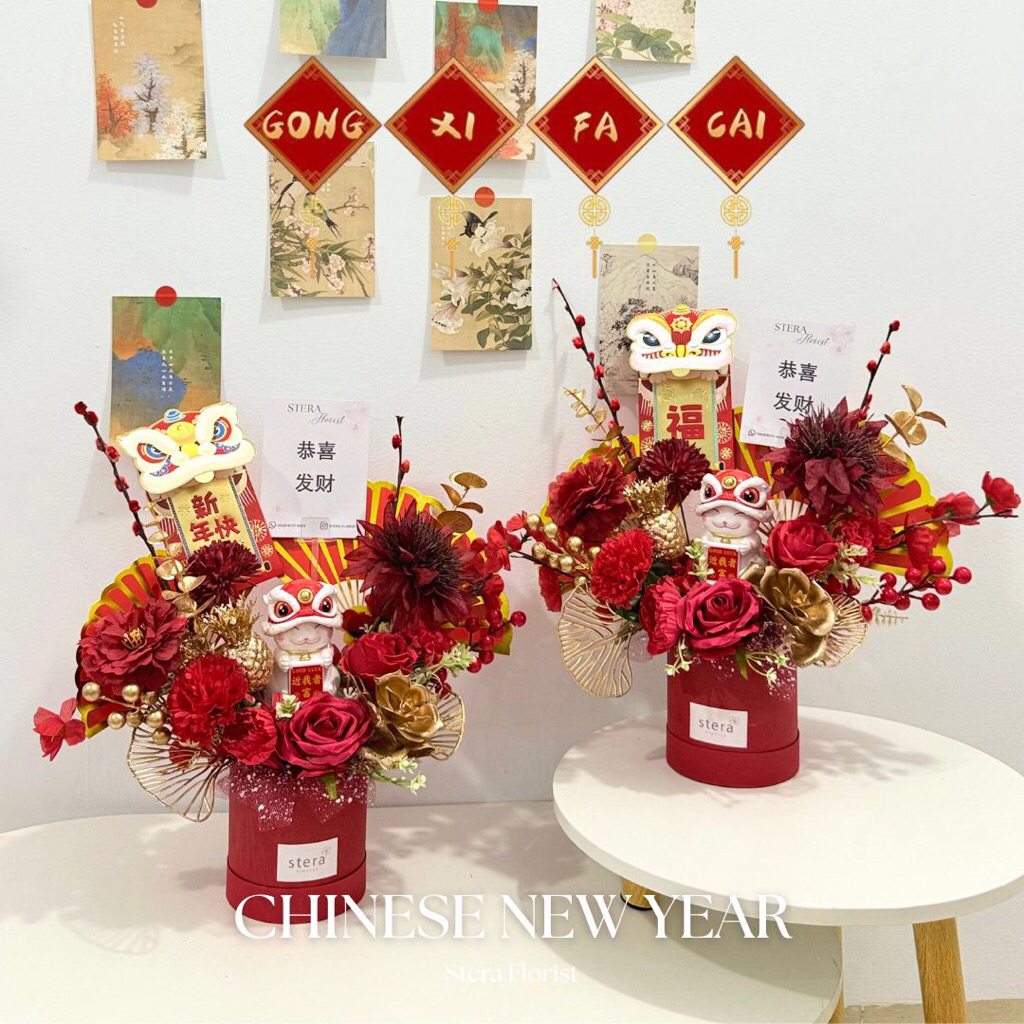 Stera Florist | Huat Cai Box | Box Imlek | Hampers CNY | Bunga Imlek CNY Gift | CNY Hampers Bunga