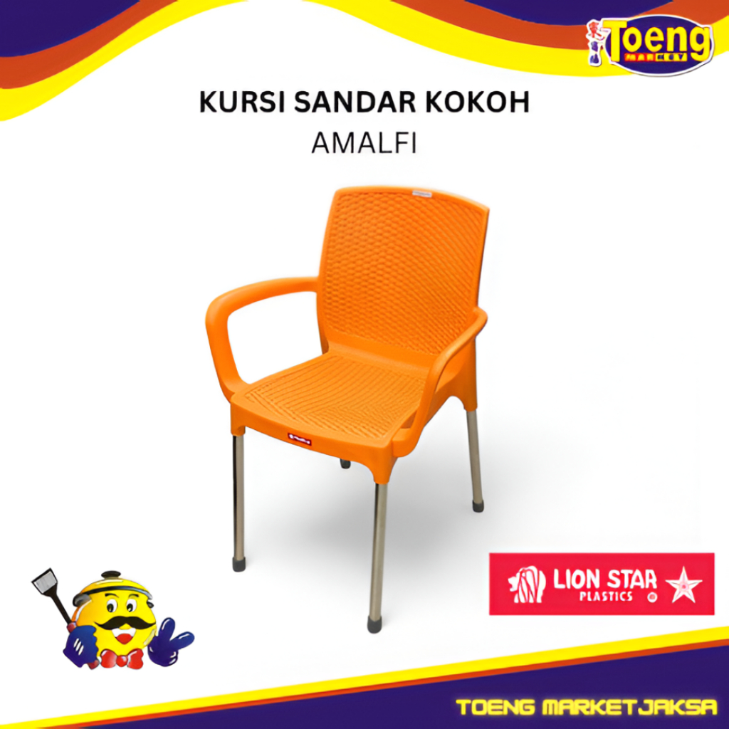 Kursi Sandar Plastik Kaki Besi Kokoh - AMALFI CHAIR LION STAR
