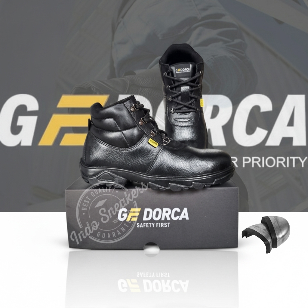 Sepatu Safety Boot Pria sepatu kerja  boot baja anti slip, tahan air. nti paku, steel toe, sol karet