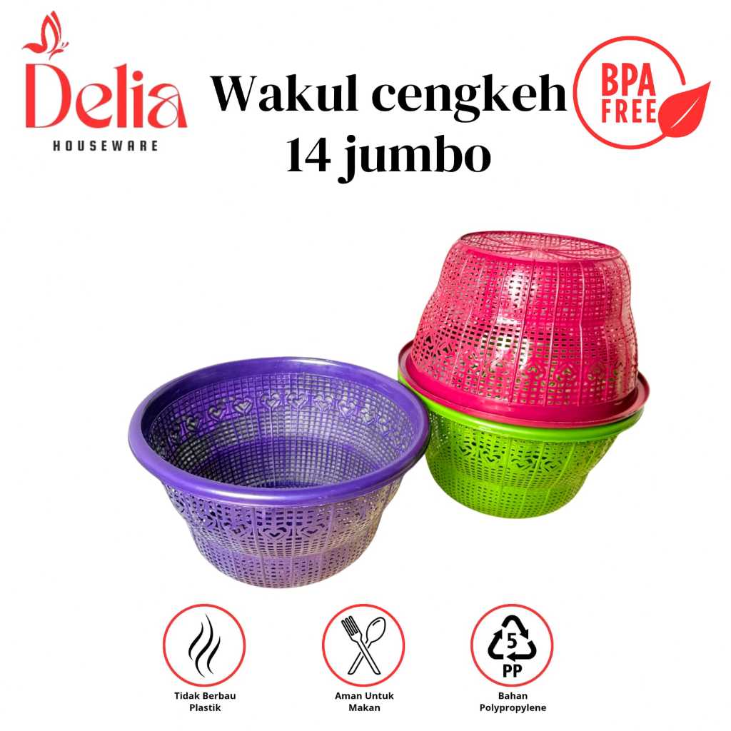 WAKUL CENGKEH 14 JUMBO - BAKUL TEMPAT NASI MOTIF LOVE - BESEK NASI UK 14 JUMBO BAHAN PLASTIK TEBAL