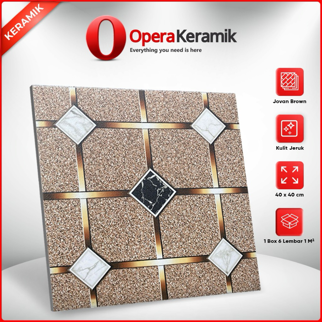 Keramik Lantai Garasi 40x40 Jovan Brown