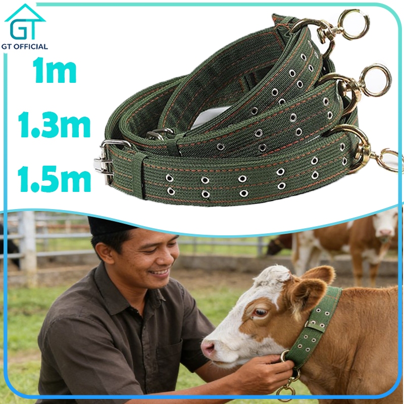 1-1.5m Keluh Tali Sapi Tali Kambing Kanvas Kalung Hewan Kuat Tali Tuntun Ternak Untuk Tali Sapi dan 