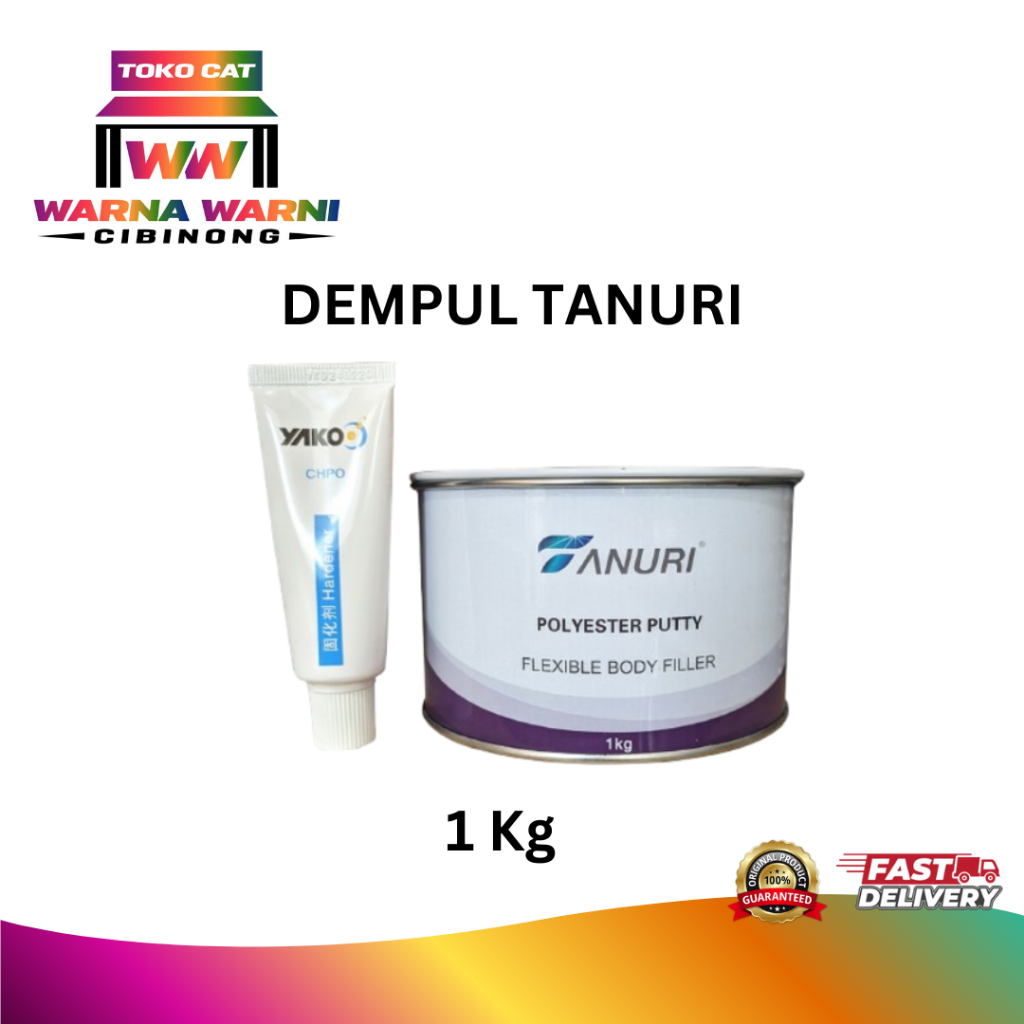 Dempul Tanuri Polyester Putty 1kg Dempul Mobil-Dempul Kayu