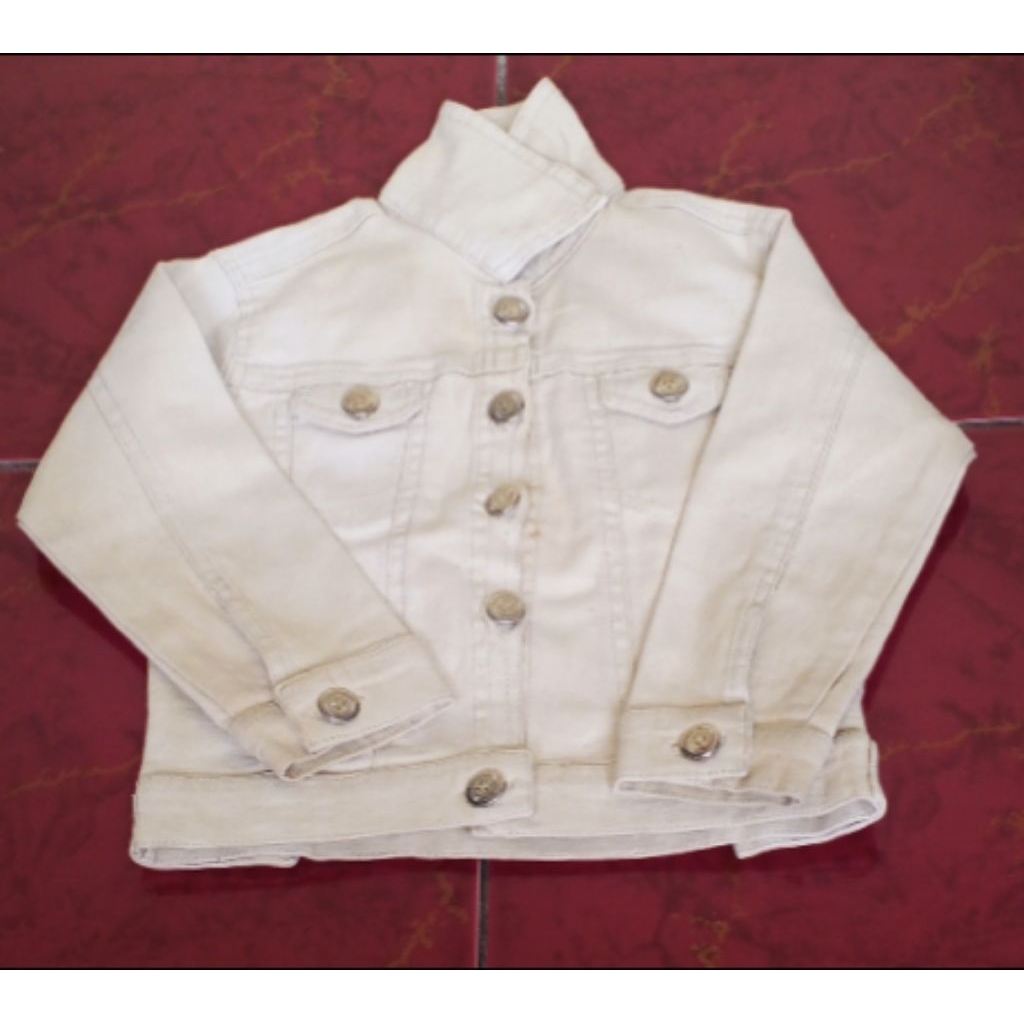 154. jacket jeans coklat anak laki-laki 1th