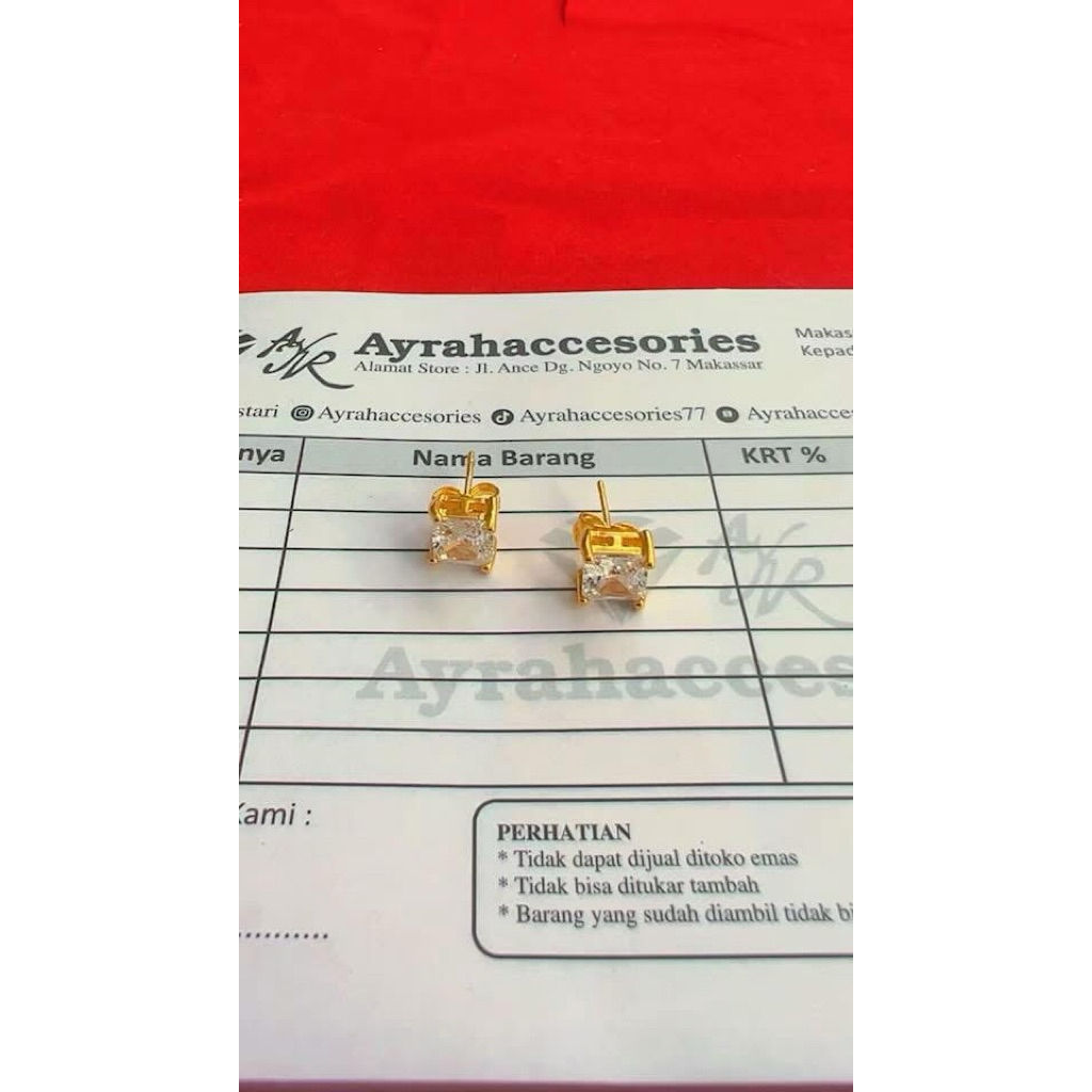 ayrahaccesories anting giwang bahan lapisan emas 24k