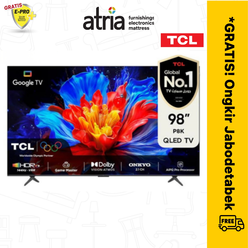 TCL GOOGLE TV 98 INCH QLED 4K - 98P8K