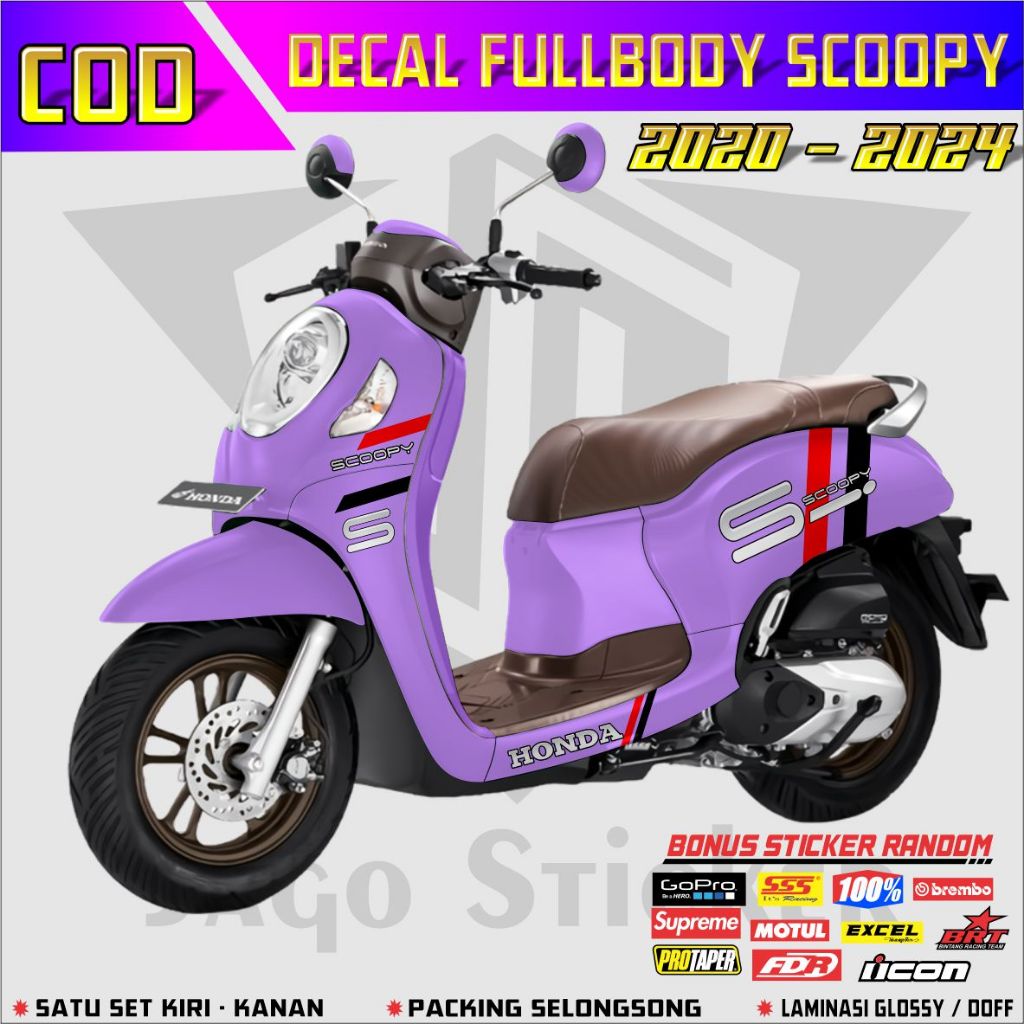 STIKER MOTOR SCOOPY 2020 - 2024 FULL BODY / VARIASI STICKER BODY SCOOPY / STIKER MOTOR TERBARU / STI