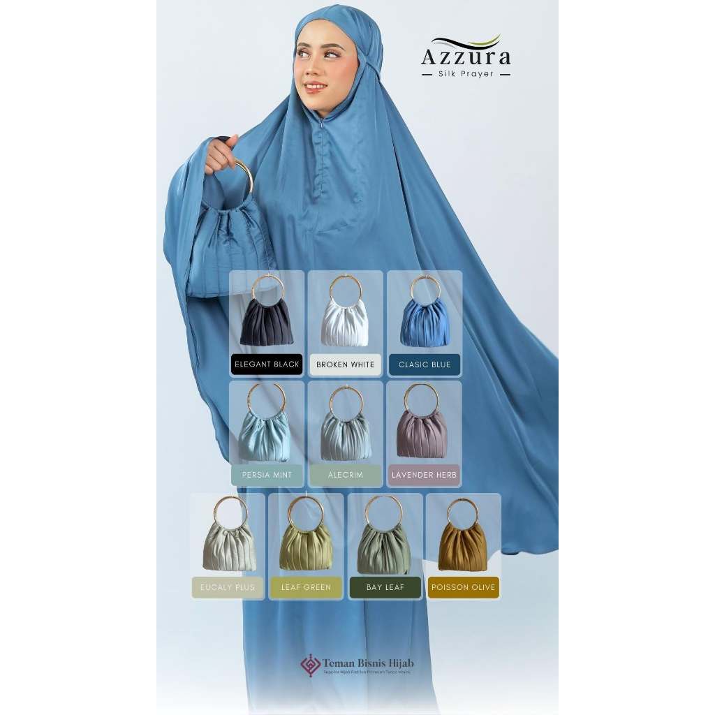 Mukena silk premium | Mukena Travel | Azzura prayer silk set | Mukena ramadhan series