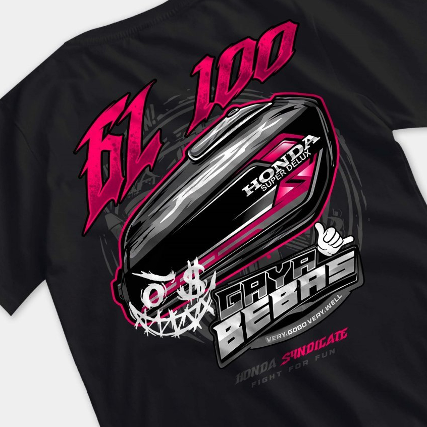 Kaos Racing GL 100 I GL Gaya Bebas - Kaos GL 100 GL Cepek Herex Baju Distro Honda Syndicate