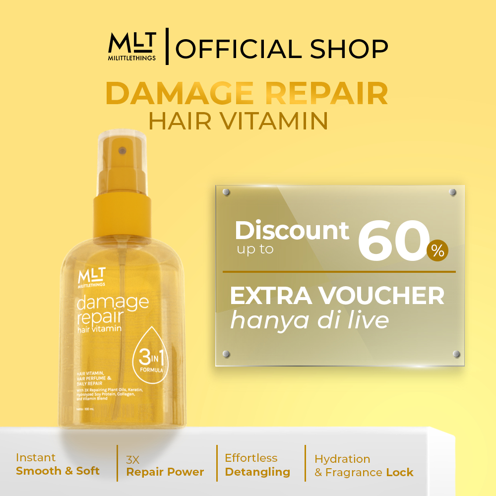 MLT Damage Repair Hair Vitamin Rambut Natural 100 ML | Milittle Things Vitamin Rambut Camellia, Arga