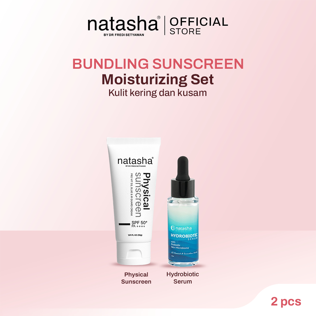 [BUNDLING] Paket Bundling Natasha by dr Fredi Setyawan Physical Sunscreen + Hydrobiotic Serum