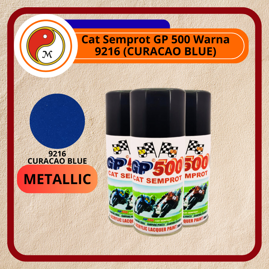 Cat Semprot GP500 / Pylox GP-500 300cc – Aneka Warna | Spray Paint Serbaguna / Warna Curacao Blue (9