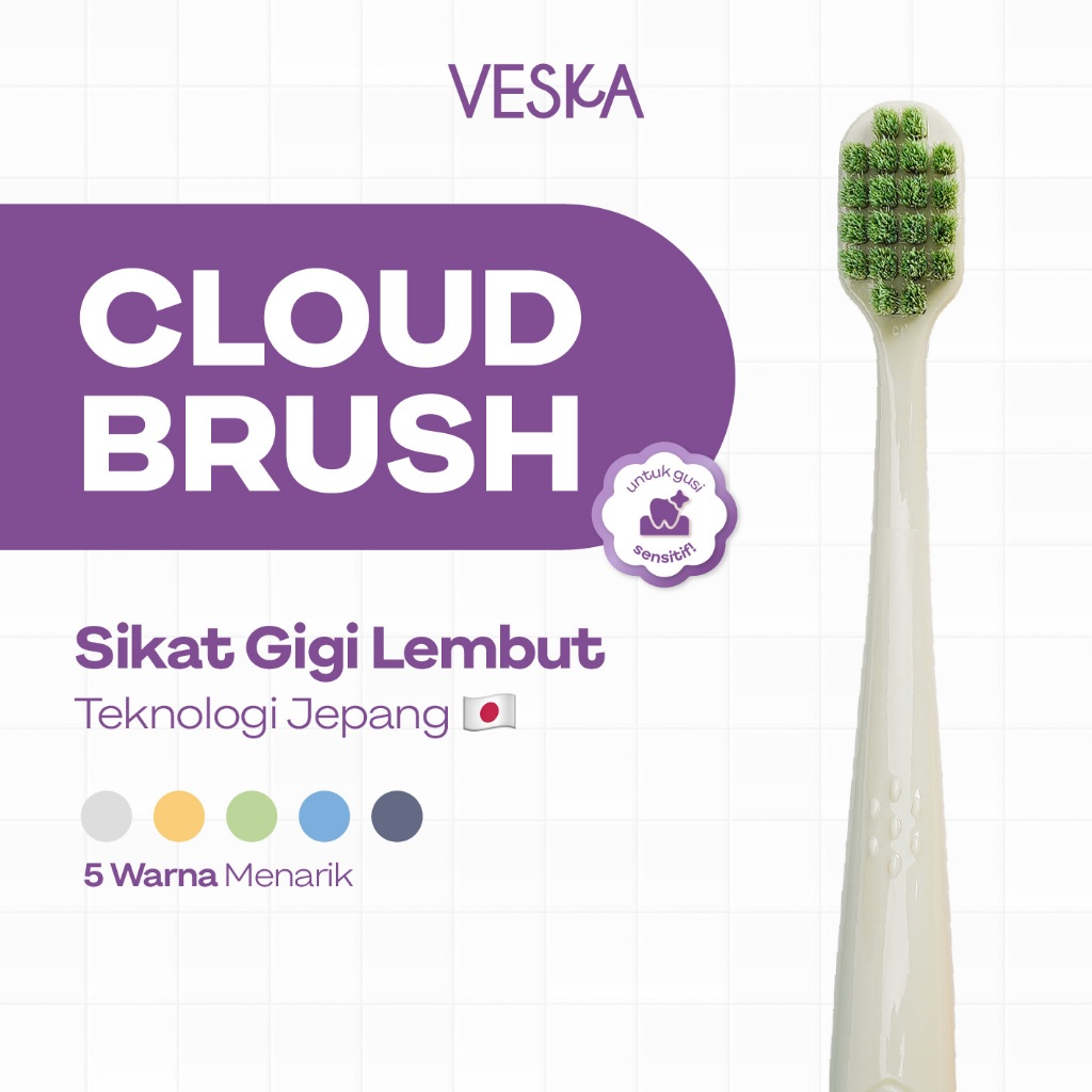 Veska by LEKA - Cloud Brush - Sikat Gigi Jepang Gusi Sensitif