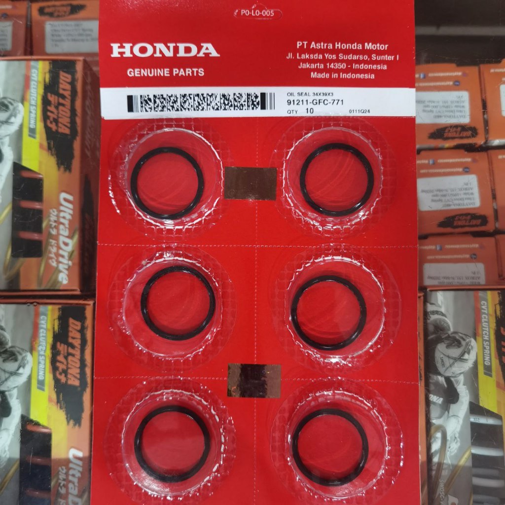 91211-GFC-771 Seal Puly Belakang 34 X 39 X 3 Beat Karbu Scoopy Spacy Karbu dan Vario 110 Fi Revo AT