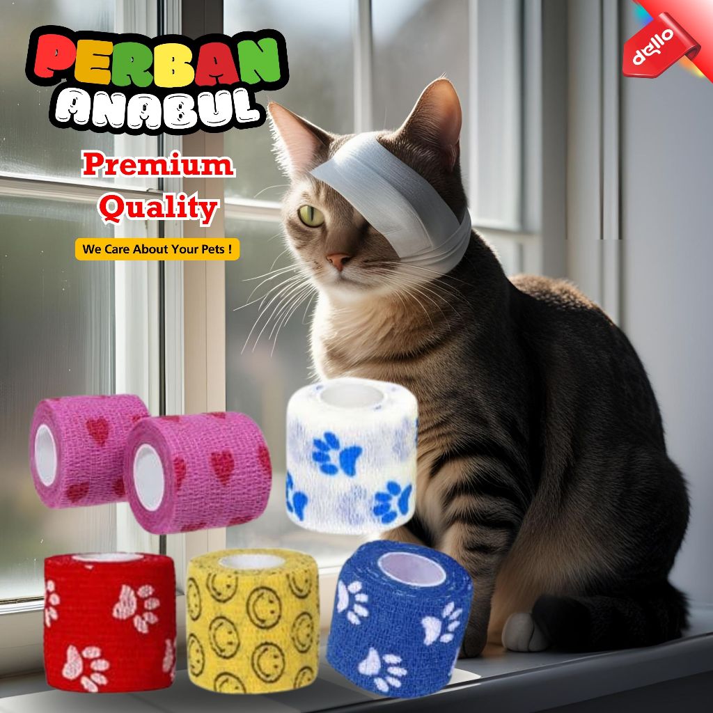 PERBAN KUCING ELASTIS PERBAN PATAH KAKI KUCING DOGGY DELLO FOR CAT