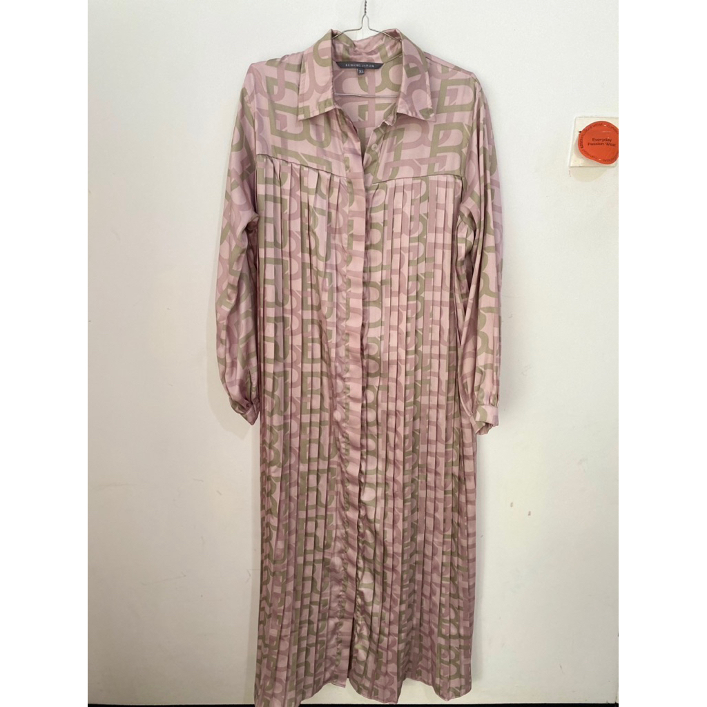 Benang Jarum - Monogram Pleated Shirt Dress