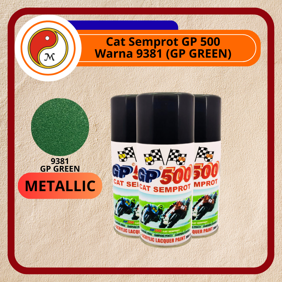 Cat Semprot GP500 / Pylox GP-500 300cc – Aneka Warna | Spray Paint Serbaguna / Warna GP. Green (9381