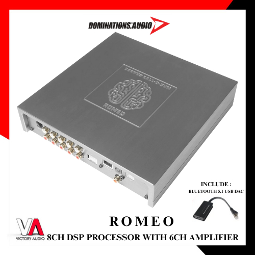 DSP Processor Dominations ROMEO 8CH DSP With 6CH Power Amplifier Include DAC USB Bluetooth Original