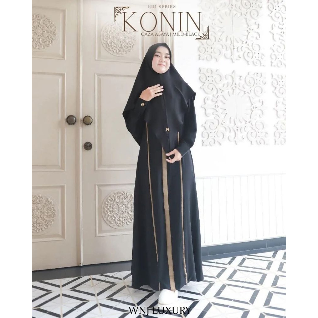 (COD) GAMIS GAZA ABAYA HITAM DEWASA/GAMIS KONIN WANOJA