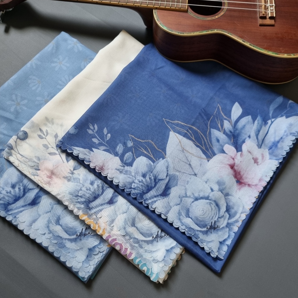 Adiba Hijab-Motif Floral Basic Vol 2-Voal Hijab Segi Empat Ukuran 115 cm x 115 cm