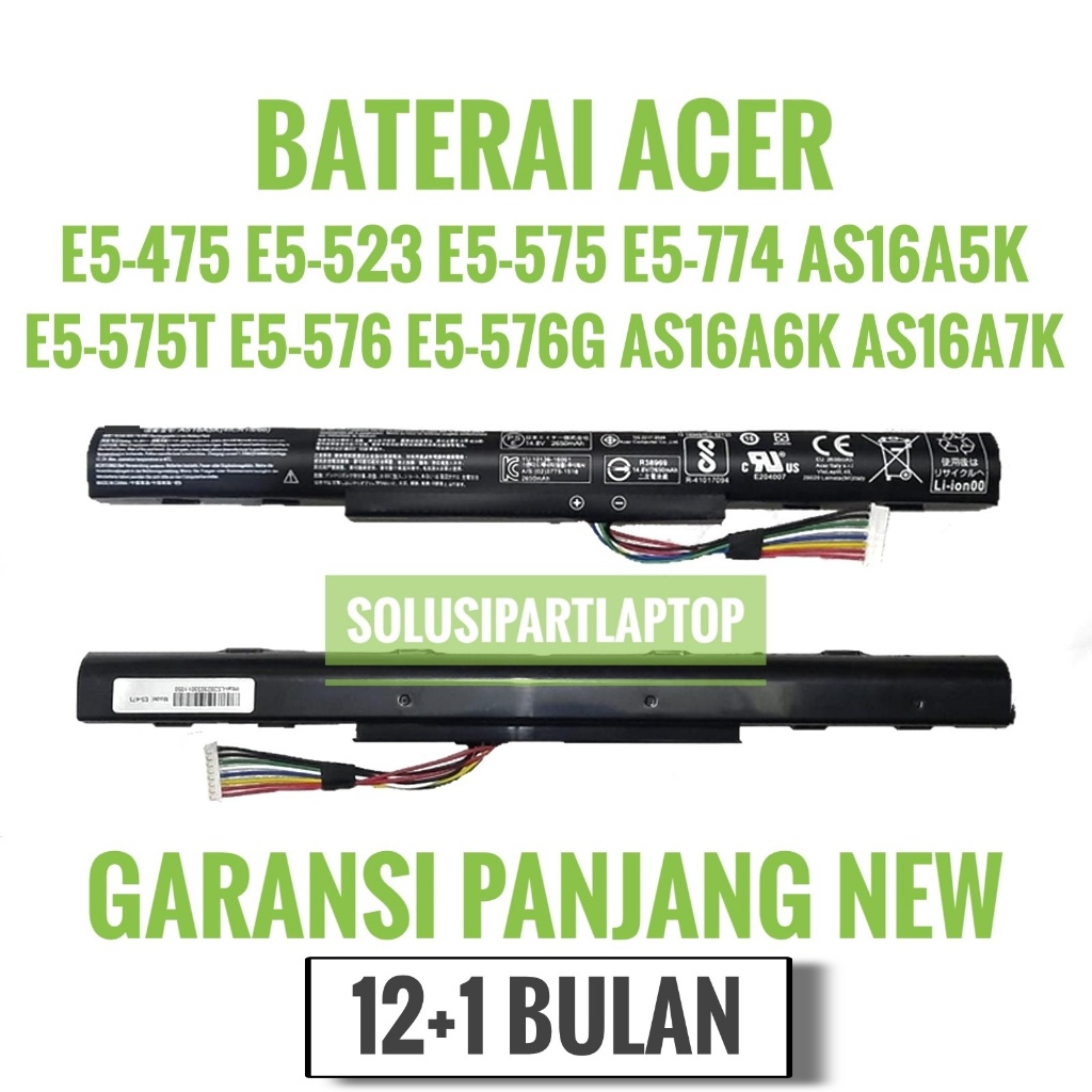 Baterai Laptop Ori ACER AS16A5K, ES1-432 E5-475G, E5-523G, E5-553