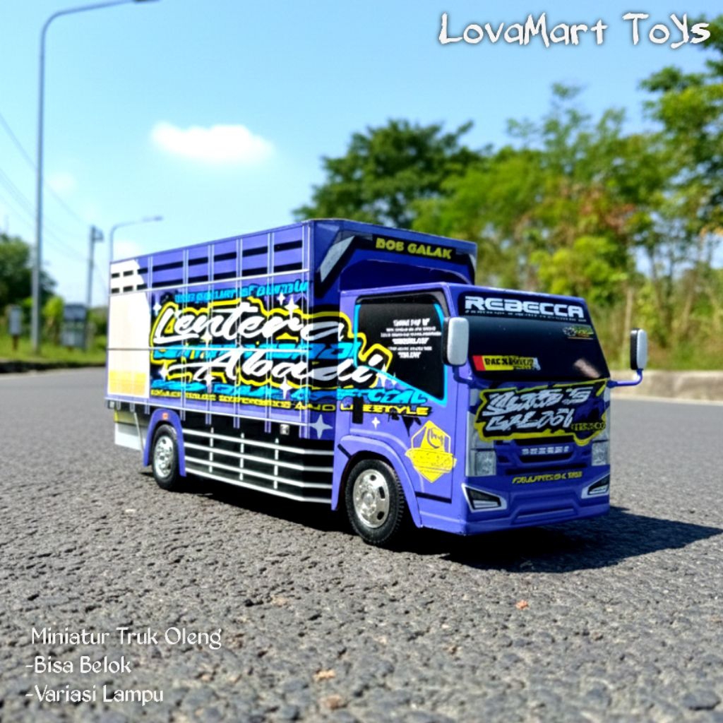 Mobil Truk Oleng Bisa Buka Pintu depan Dan Bak Belakang, Miniatur truk, Mainan Truk Oleng