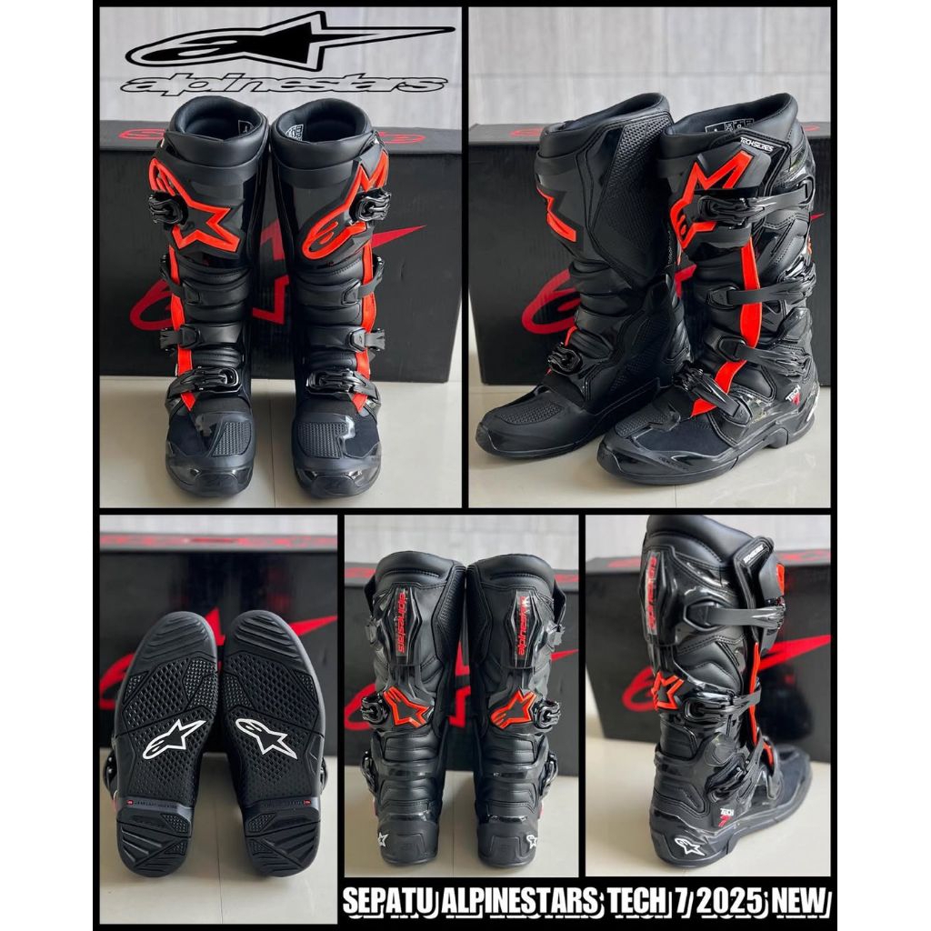 Sepatu Alpinestars Tech 7 MX26 Original - Black Red