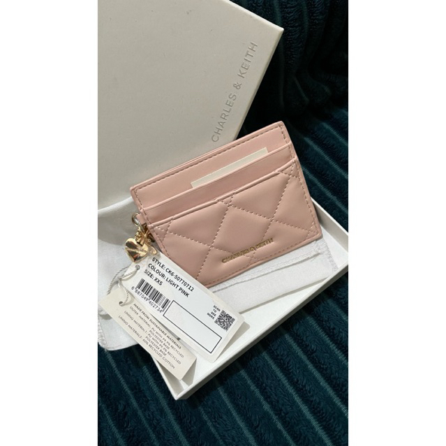 ( jastip ) dompet/ cardholder charles and keith pink
