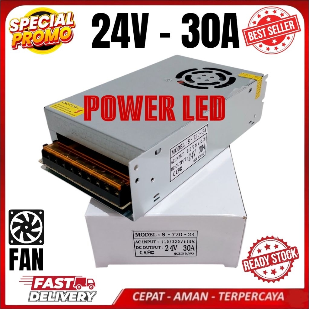 POWER SUPPLY ADAPTOR SWITCHING 24V 30A FAN TRAFO 24 VOLT 30 AMPERE