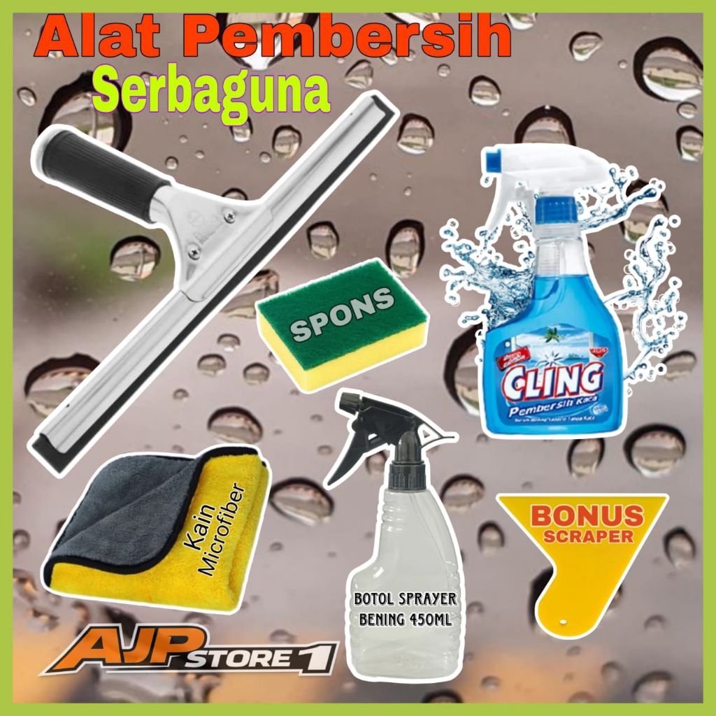 Alat Pembersih Kaca Jendela Cling Cairan Pembersih Kaca Pengangkat Kotoran Debu Wiper Pembersih Kaca