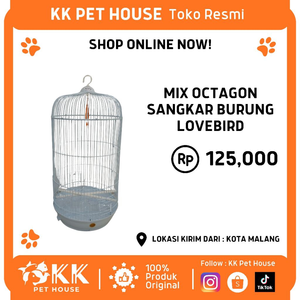 0748-MIX OCTAGON SANGKAR BURUNG LOVEBIRD