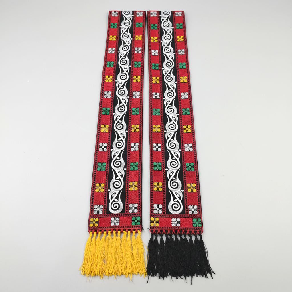 Syal Etnik Syal Motif Kerawang Gayo Elegan dan Stylish Motif Tradisional Dengan Tassel Warna Kuning 
