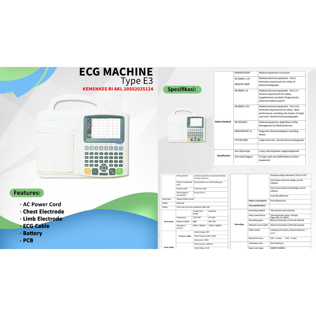 ECG Machine Meditech Alat Rekam Jantung Digital Akurat | EKG Medis Klinik & Rumah Sakit Meditech