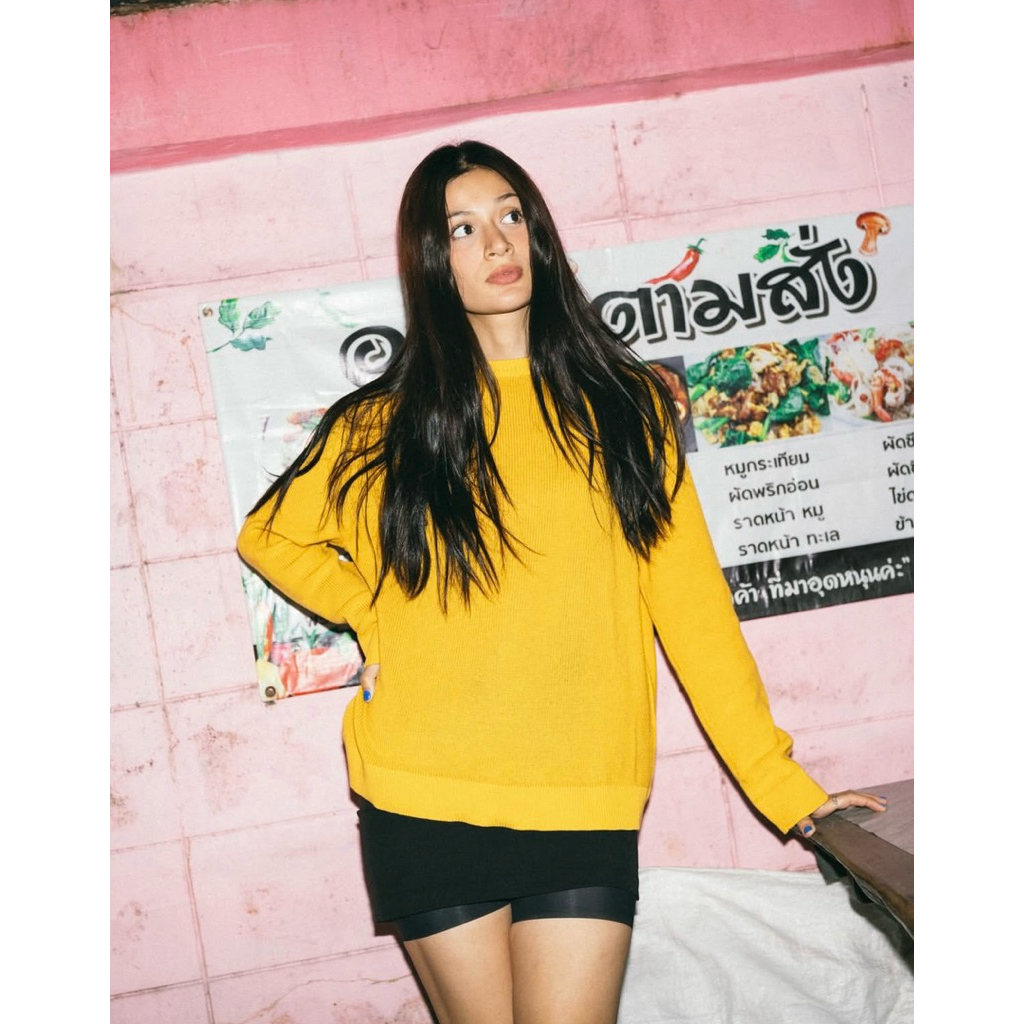 Sweater Thanksinsomnia Virgina Soft Yellow Unisex