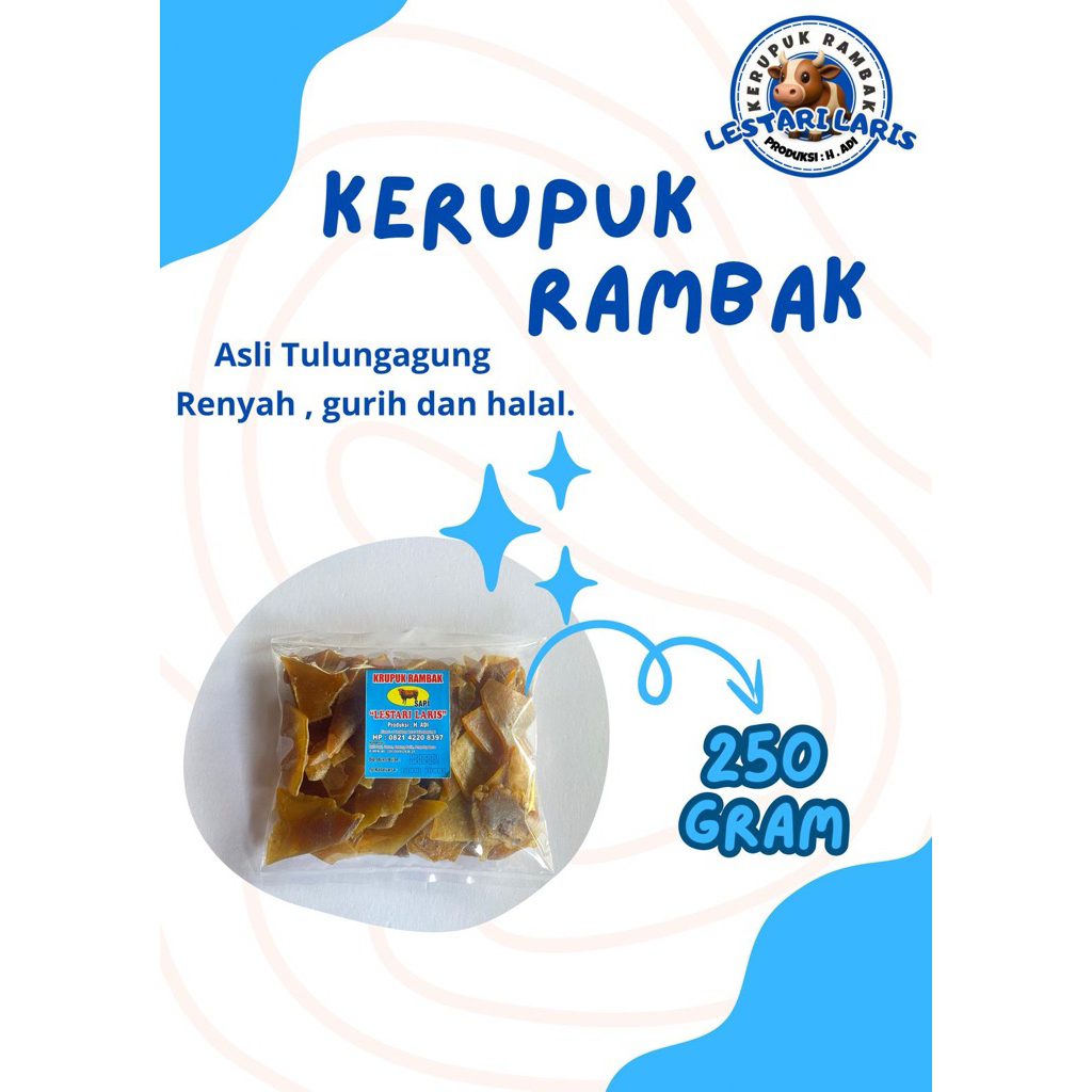 Krupuk Rambak Sapi "Lestari Laris"  Asli Tulungagung Menyediakan mentah dan matang den