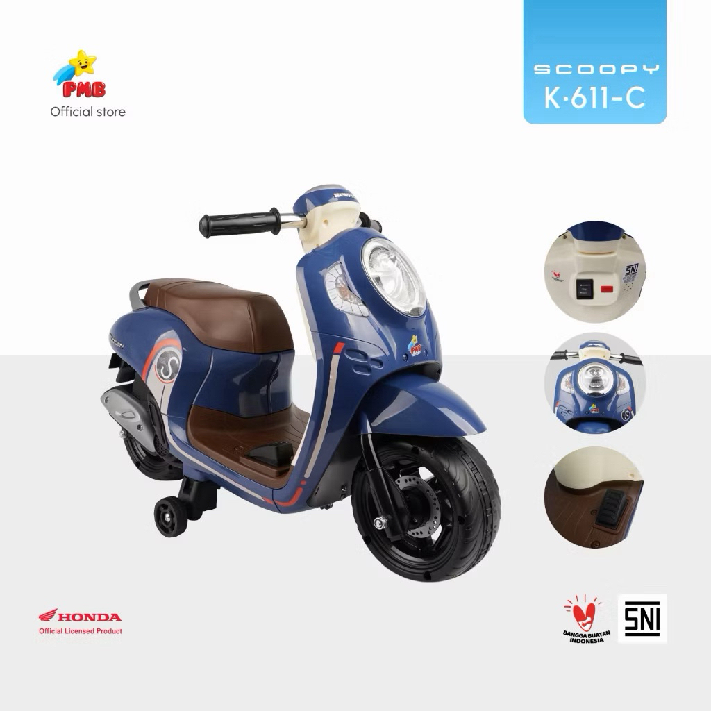 PMB TOYS MAINAN ANAK MOTOR AKI  HONDA SCOOPY K611C - PMB TOYS