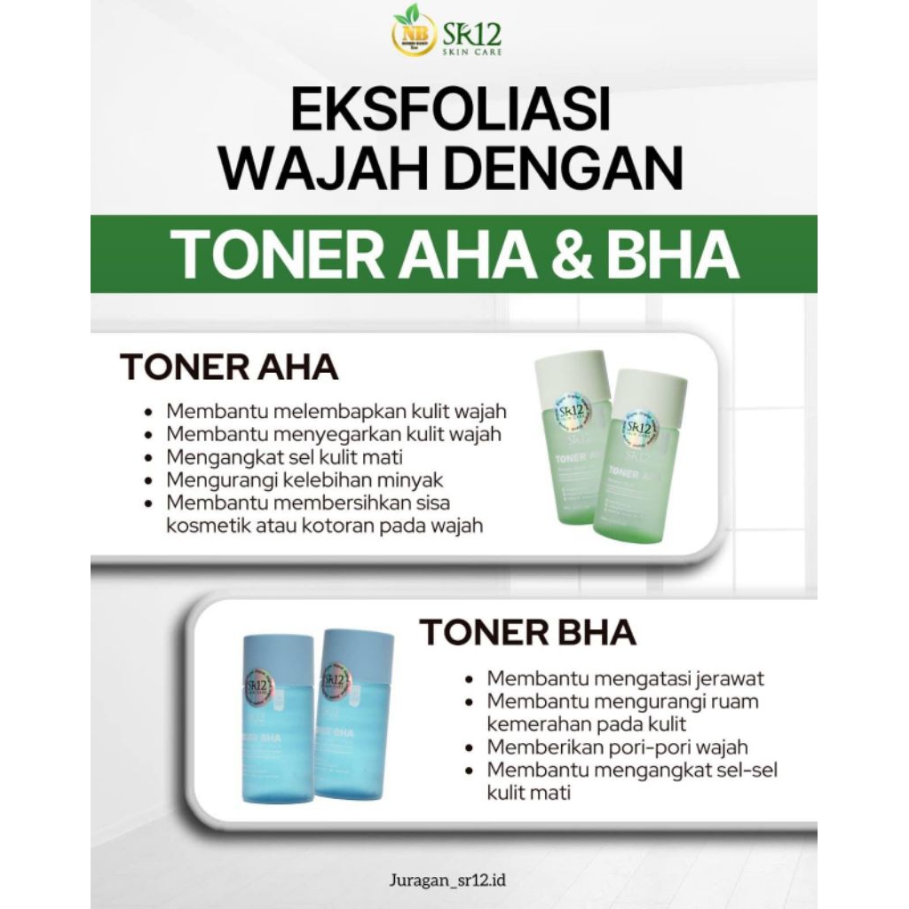 TONER EKSFOLIASI WAJAH AHA DAN BHA